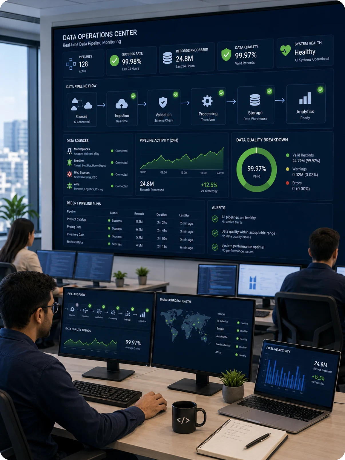 A research team building competitive benchmarks from structured product and pricing data